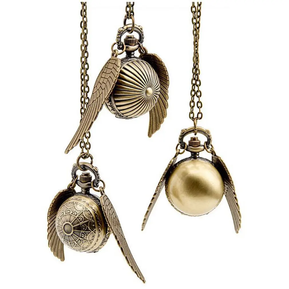 Элегантные кварцевые часы Snitch очаровательные винтажные карманные с подвеской в