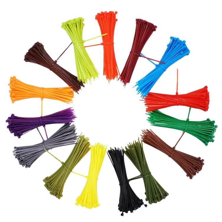 100pcs 3/4x100/150/200 Self Locking Nylon Cable TiesPlastic Zip Tie Wire Binding Wrap Straps DIY Cable Fasten Organiser Colorful