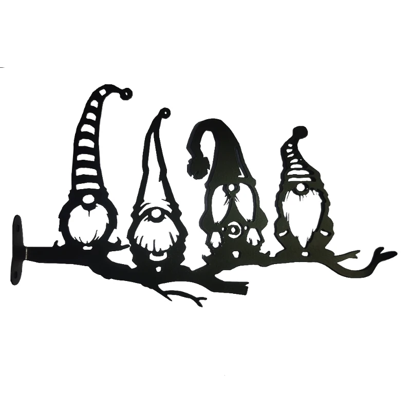 

Metal Gnome Elf Silhouette Art Fairy Garden Yard Home Decoration Outdoor Lawn Backyard Ornaments