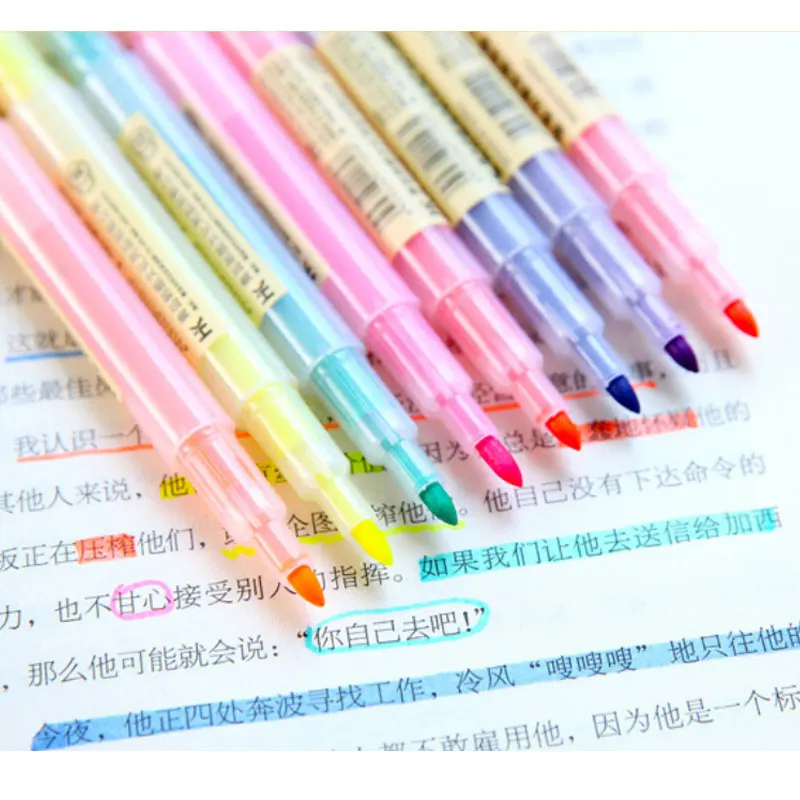 Профессиональные Цветные Маркеры Ручка с двойной головкой хайлайтер фломастеры
