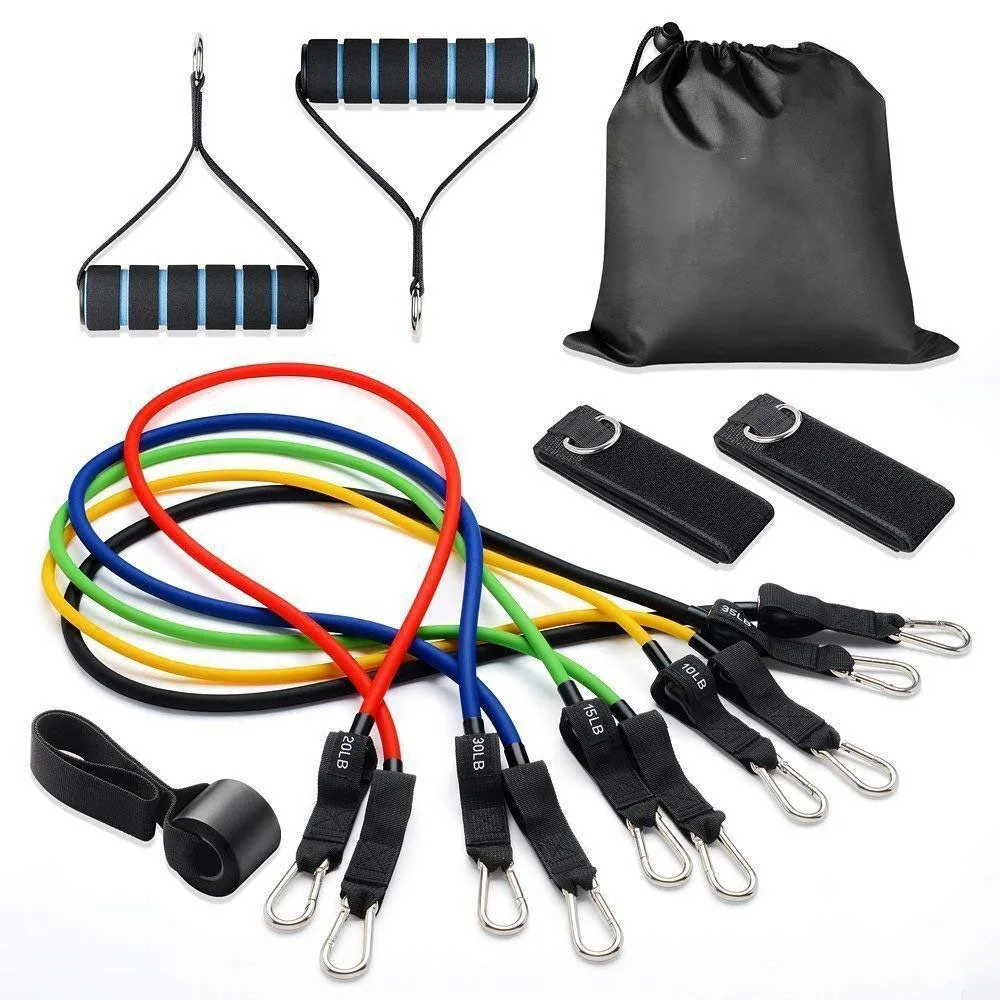 

11pcs/set Pull Rope Fitness Exercises Resistance Bands Latex Tubes Pedal Excercise Kit Body Training Workout Yoga Pull Rope