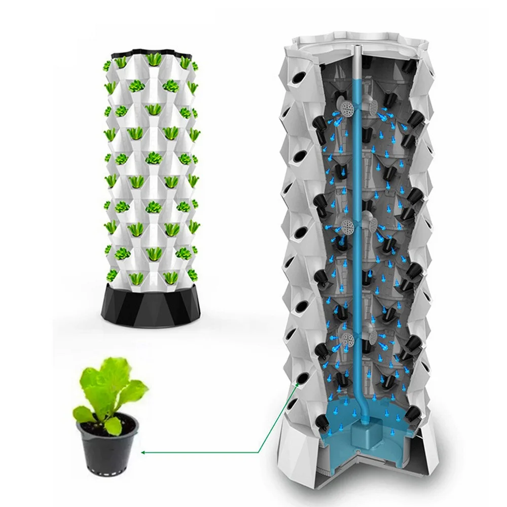 

Вертикальная гидропонная система для выращивания растений, 10 слоев