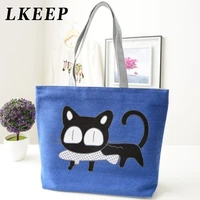 new fashion trend cat print apparel shoulder bag hot sale woman messenger handbag big shopping bags