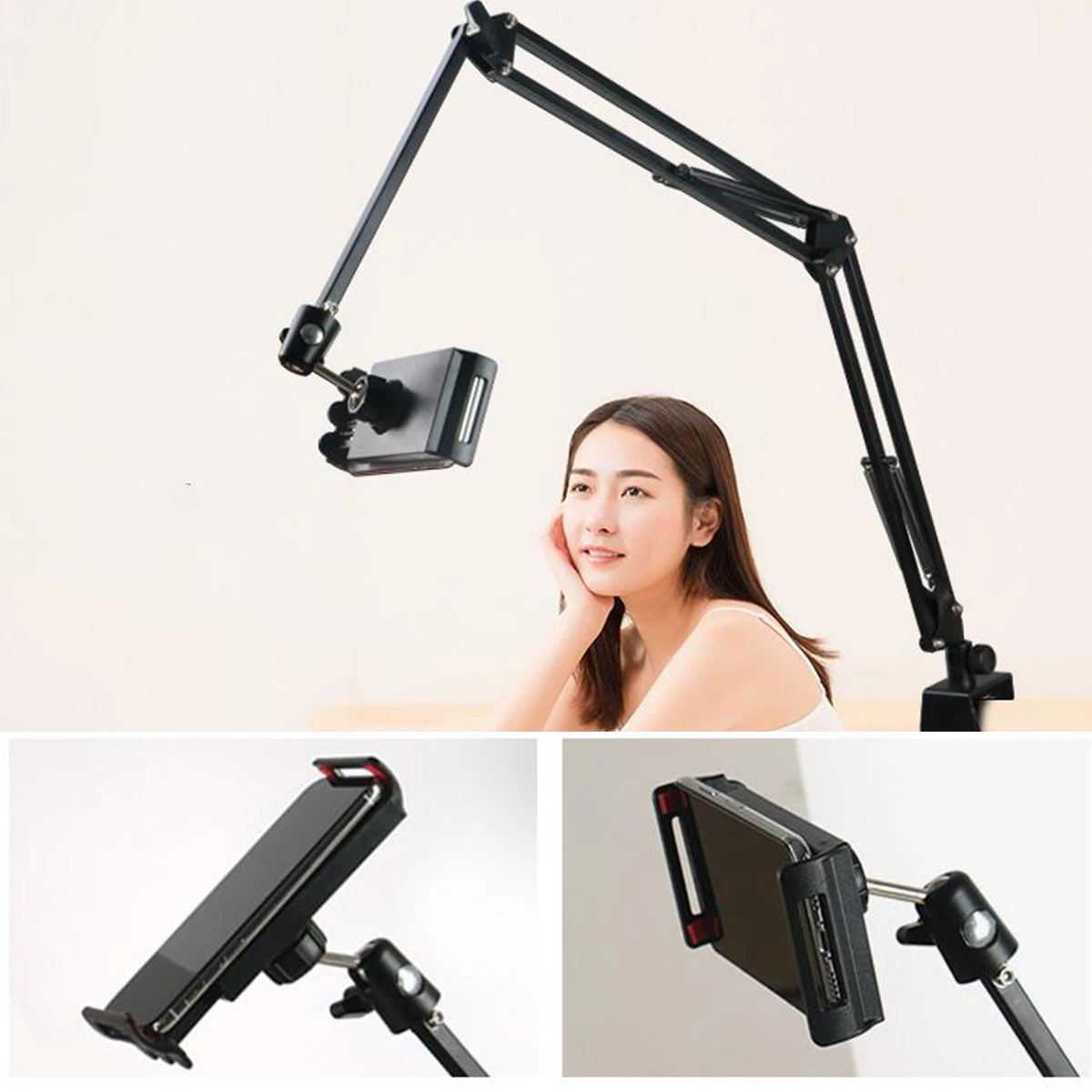 soonhua phone stand cell phone holder stands clip on flexible long arms tablet mount bracket phone holders for desk for iphone free global shipping