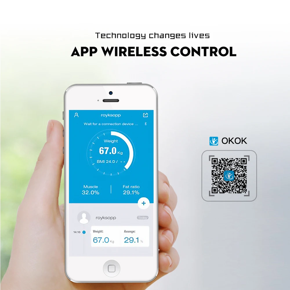Смарт весы с Bluetooth цифровые для измерения жира могут быть подключены к стандарту