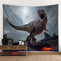 dinosaur on the volcano tapestry polyester printing background hanging fabric factory direct sales can be customized size