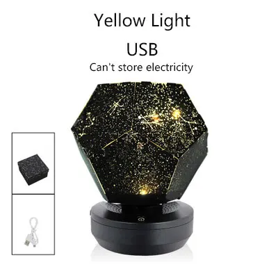 yellow light Шестигранник Забавный Звездный светильник s DIY домашний планетарий музыкальная шкатулка Bluetooth проектор светильник светится в темноте лучший рождественский подарок - Цвет: yellow light