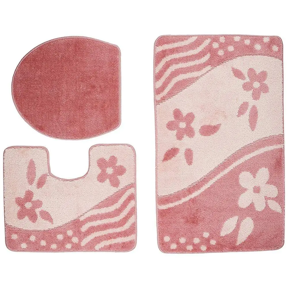 

Confetti Child Bath Carpets Non-Slip Gel Floor - Rose Red
