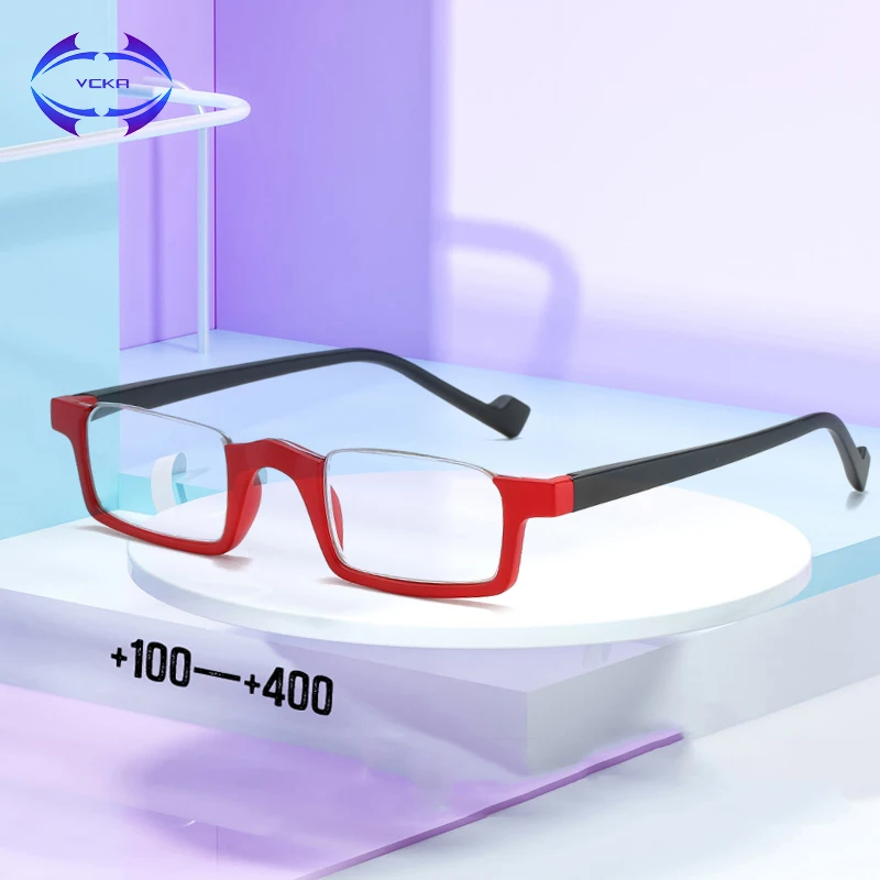 

VCKA Light Half Frame Reading Glasses TR90 Resin Foldable Presbyopic Glasses Unisex For Women&Men Fashion Eyewear +1.0to+4.0