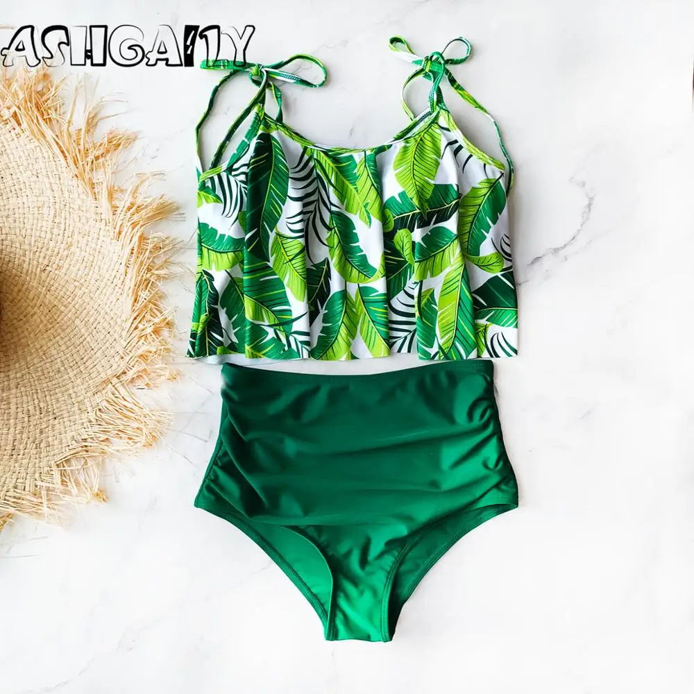 

2020 Push Up Tankini Set Swimsuit Women Swimwear Plus Two Piece Suits Print Bathing Suit Beach Wear Swim Maillot De Bain Female