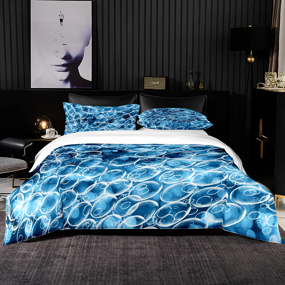 Роскошный комплект постельного белья с зеленым пузырьковым принтом