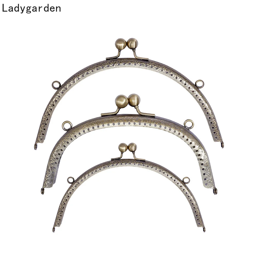 

3PCS Arch Metal Purse Frame Handle for Clutch Bag Handbag Accessories Bags Hardware Making Kiss Clasp Lock Antique Bronze