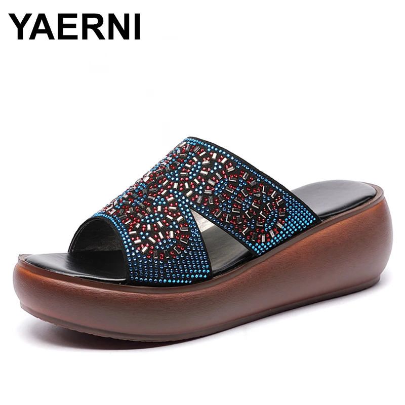 

Женские летние тапочки YAERNI из натуральной кожи