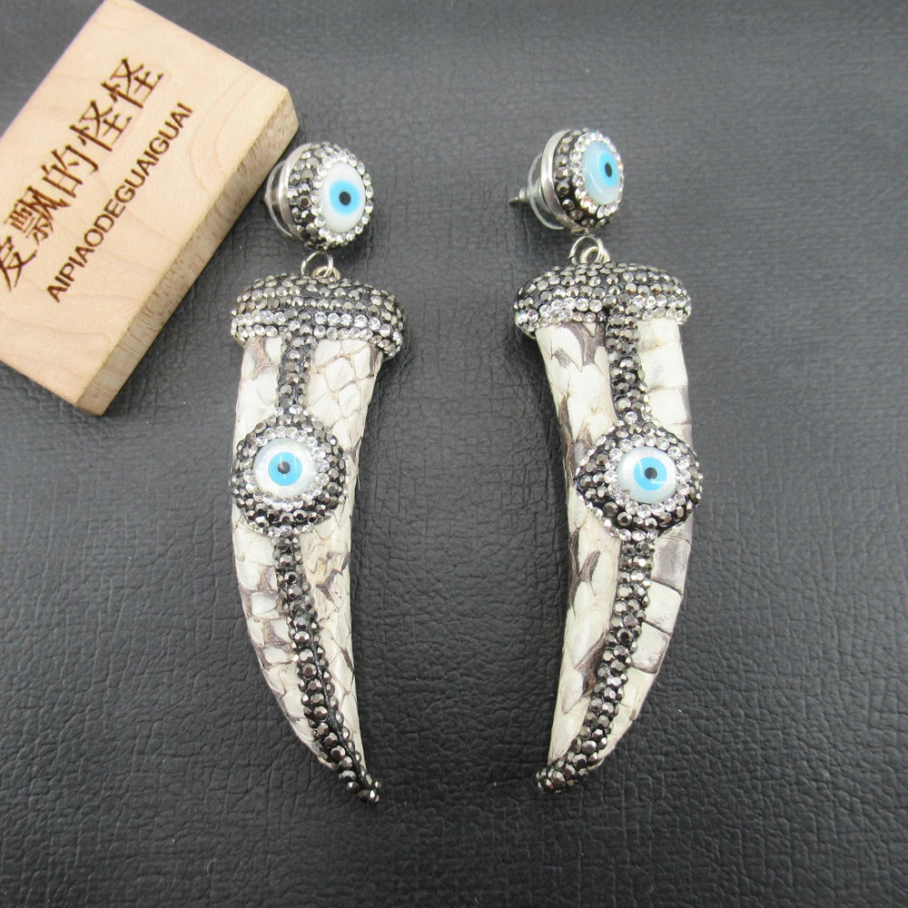 

Серьги-ракушки APDGG, 3,3 дюйма, 17x66 мм, кожа, нефрит, CZ