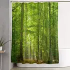 Лесные занавески, Лиственные лесные деревья в летнее время, листва, солнечные лучи, романтический праздник, живописное изображение, гостиная, спальня
