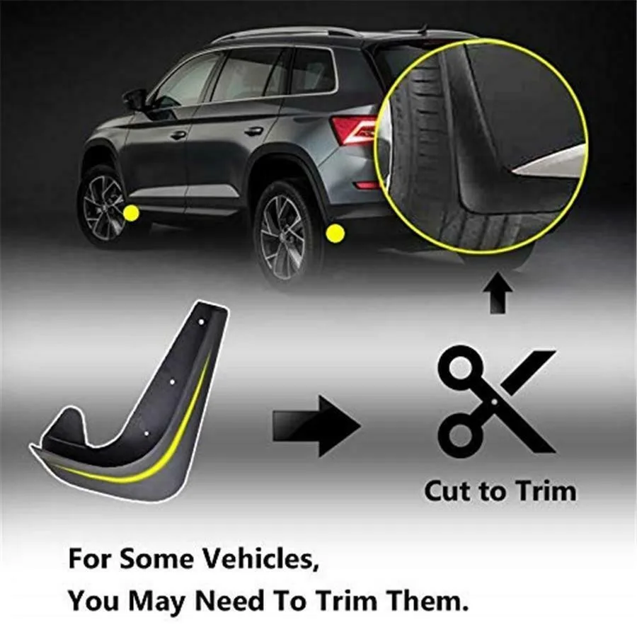 

4Pcs Mud Flaps Splash Guards Auto Black Car Fender Front Or Rear Truck