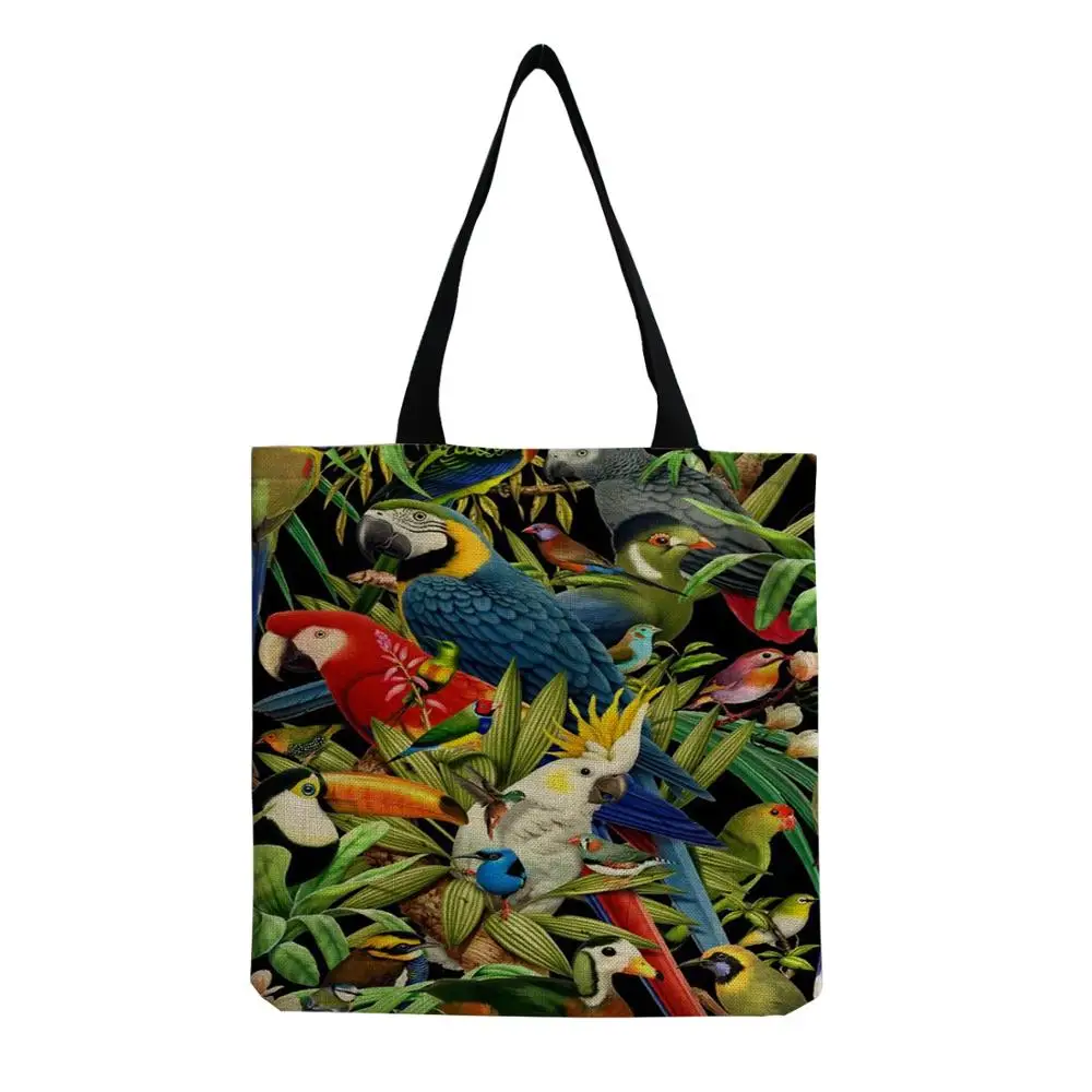 Large Capacity Bright Colors Pattern Handbag Cute Parrot Print Tote Bag For Women Personalized Female Shopping 2020 Hot Sale | Багаж и