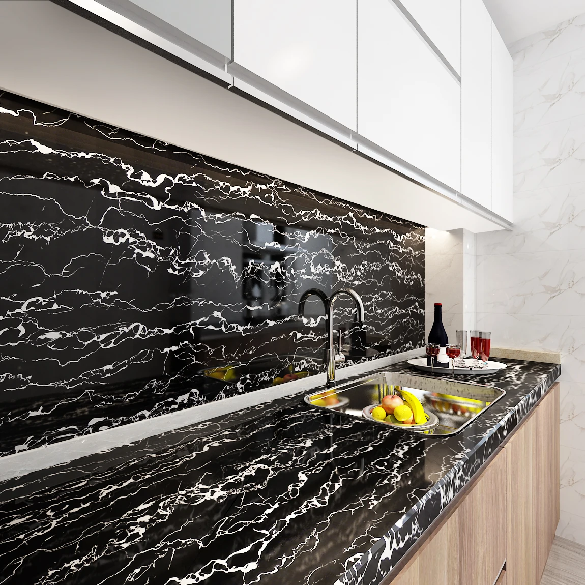 

Self Adhesive Wall Modern Marble Stickers Waterproof Vinyl Film Wallpaper Bathroom Kitchen Furniture Renovation Home Decor Paper
