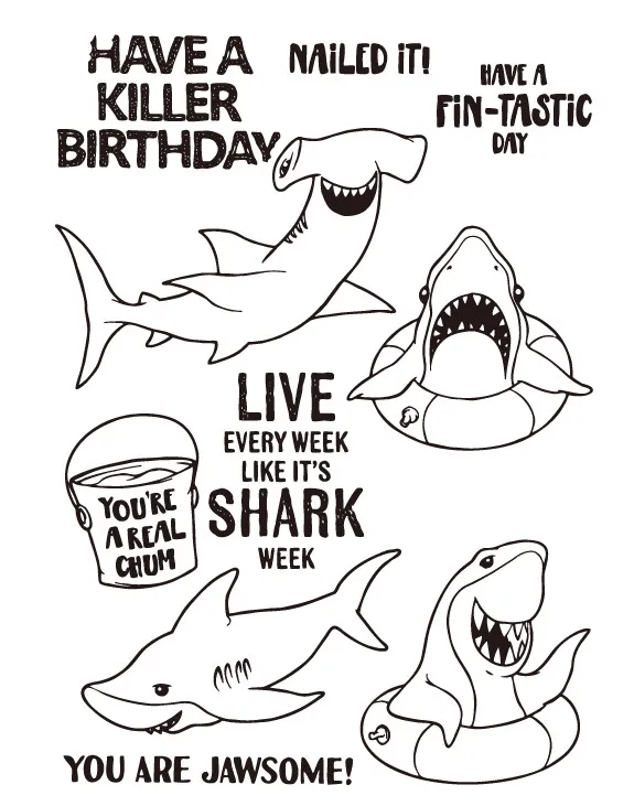 Прозрачные прозрачные штампы акулы для скрапбукинга/изготовления