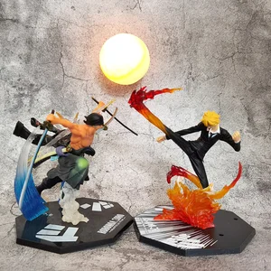 Экшн-фигурка Ace Sanji Luffy из аниме Ван-ПИС с тремя ножами и привидениями роноа Зоро Коллекционная ПВХ со светодиодной подсветкой креативная лампа