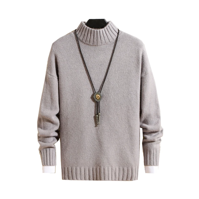 Мужской пуловер зимние теплые водолазки мужские свитера модный вязаный мужской