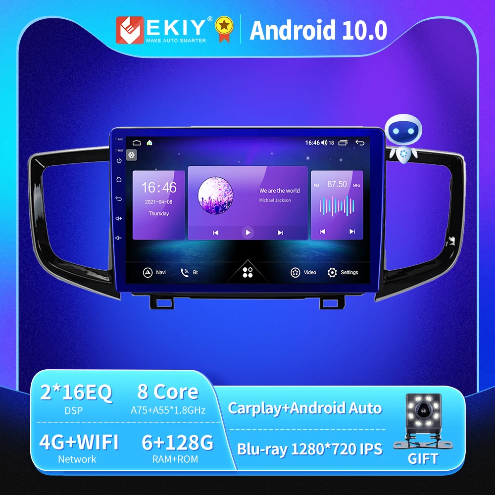 

EKIY 6 + 128G 8 ядер Авторадио Android 10 для Honda Pilot 2016-2019 автомобильное радио мультимедиа IPS QlED навигация GPS авто стерео 2 din
