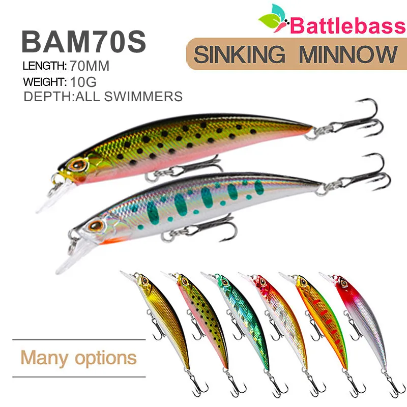 

Battlebass Новинка 1 шт. Лазерная рыболовную Тонущая приманка рыболовная наживка воблер (Wobbler) Профессиональный приманки 10 см 7g Crankbait BAMS70S