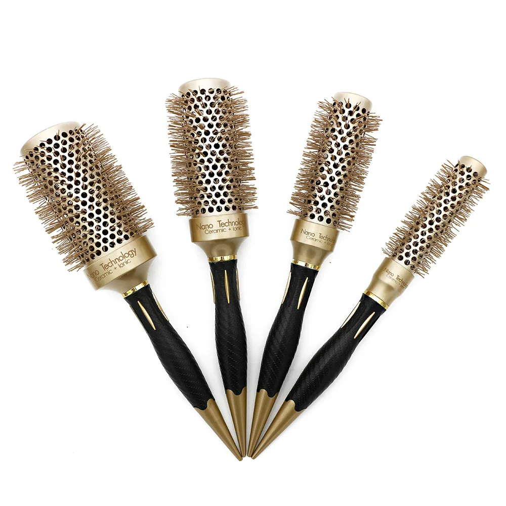 Новейшая ручка круглая щетка для волос ионные парикмахерские кисти керамическая
