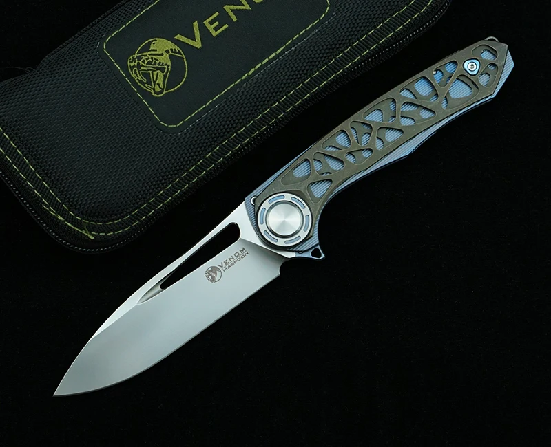 Складной нож VENOM Harpoon KEVIN JOHN шарикоподшипник флиппер-нож M390 титановое углеродное
