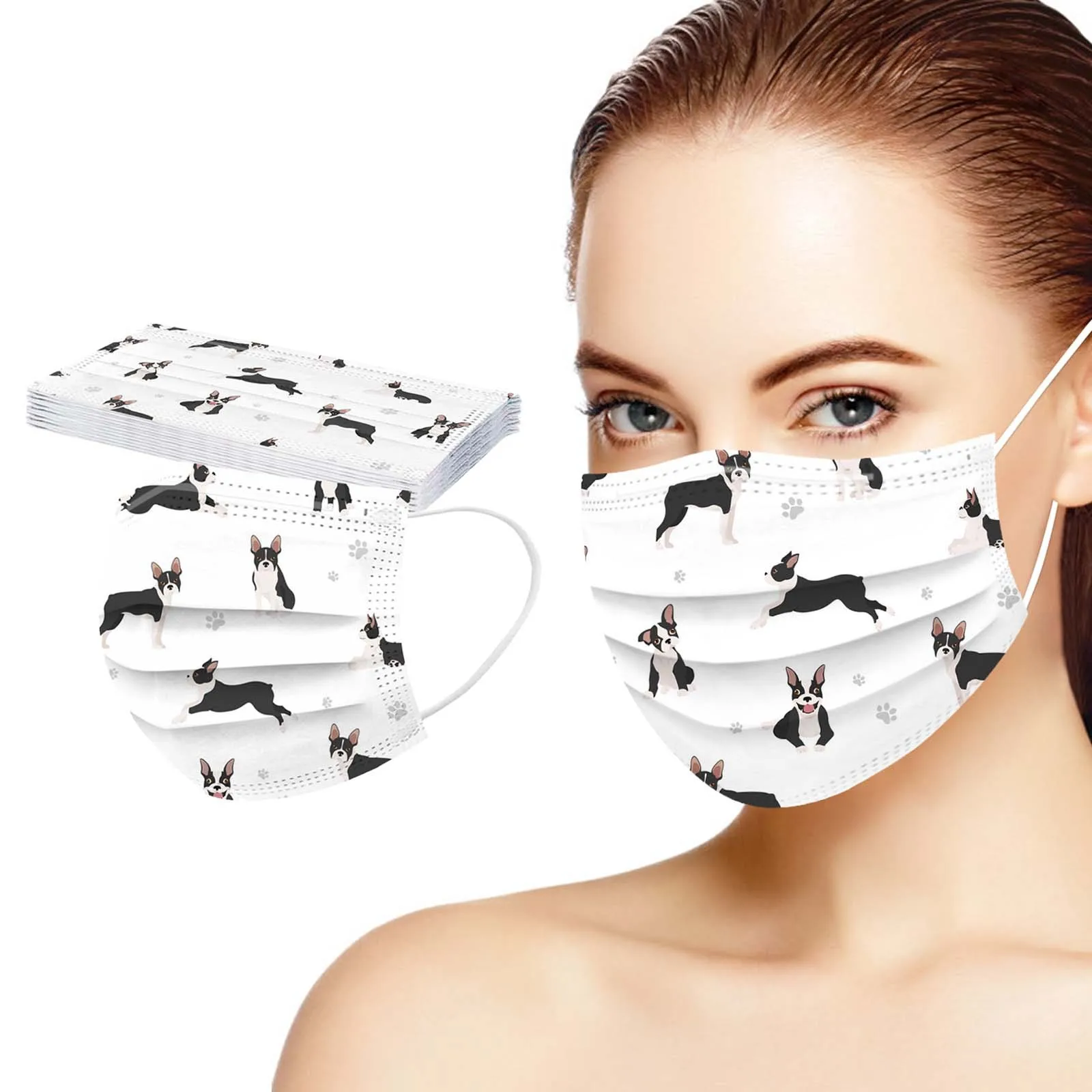 10 шт. одноразовые маски для лица с рисунком собаки | Тематическая одежда и