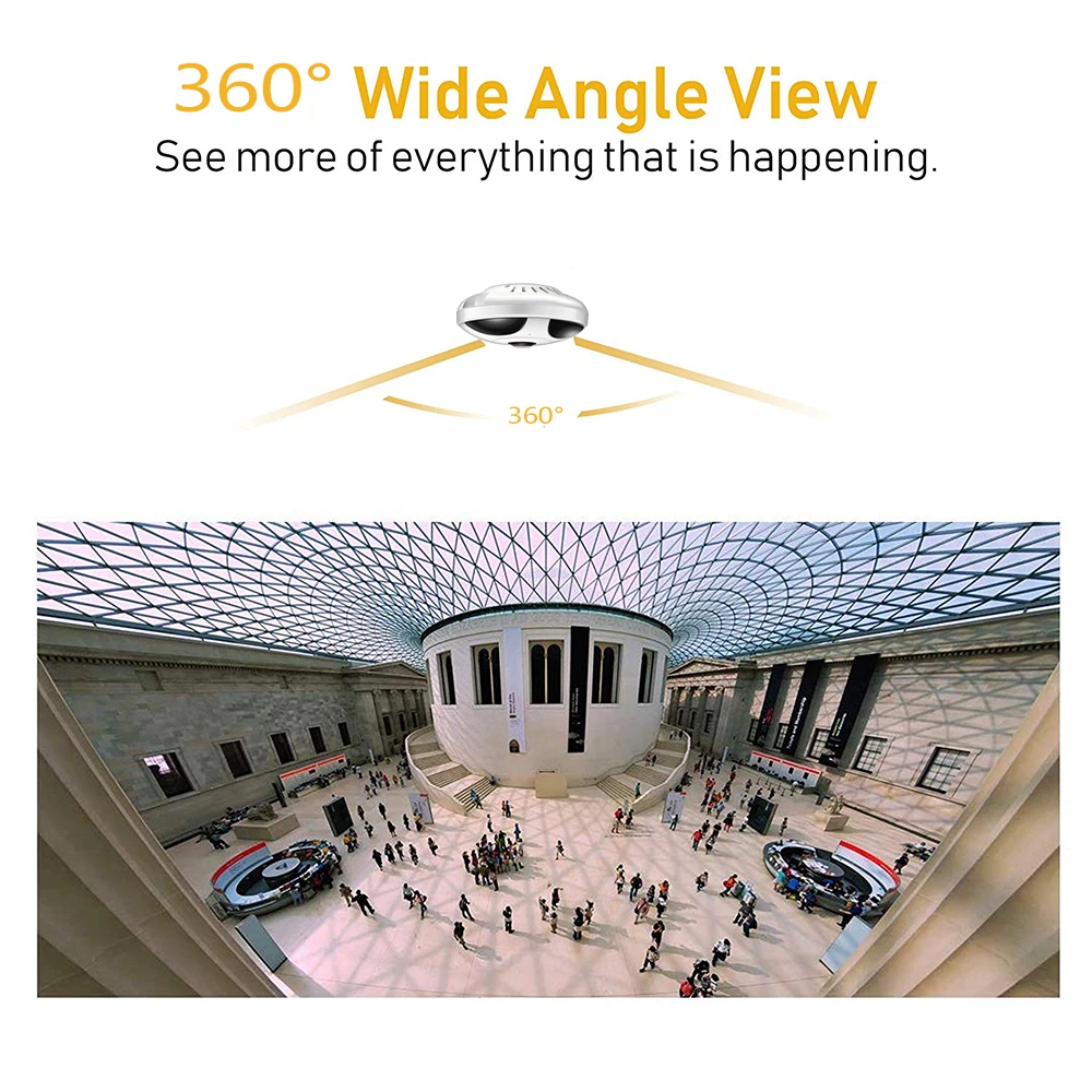 Панорамная камера 960P HD беспроводная IP для помещений видеонаблюдения рыбий глаз с