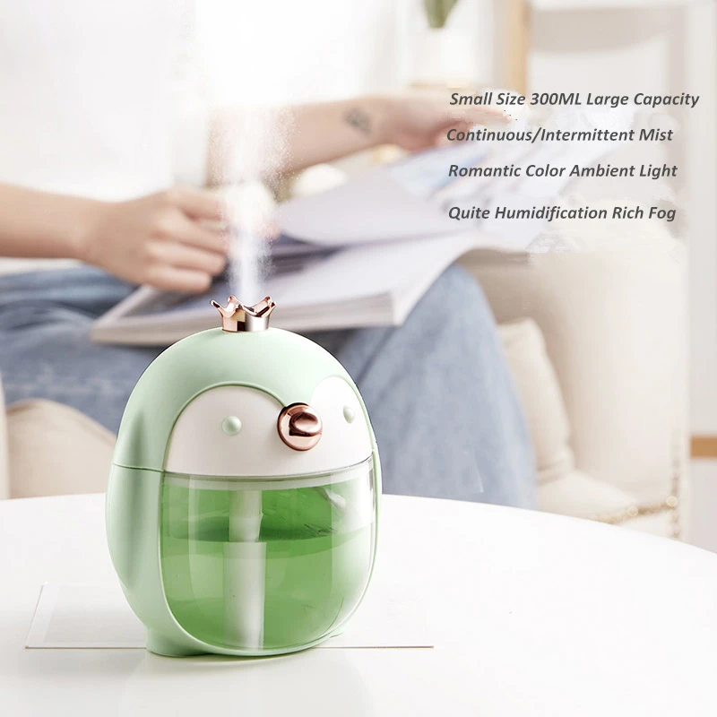 300 мл ультразвуковой увлажнитель воздуха с милым пингвином портативный USB
