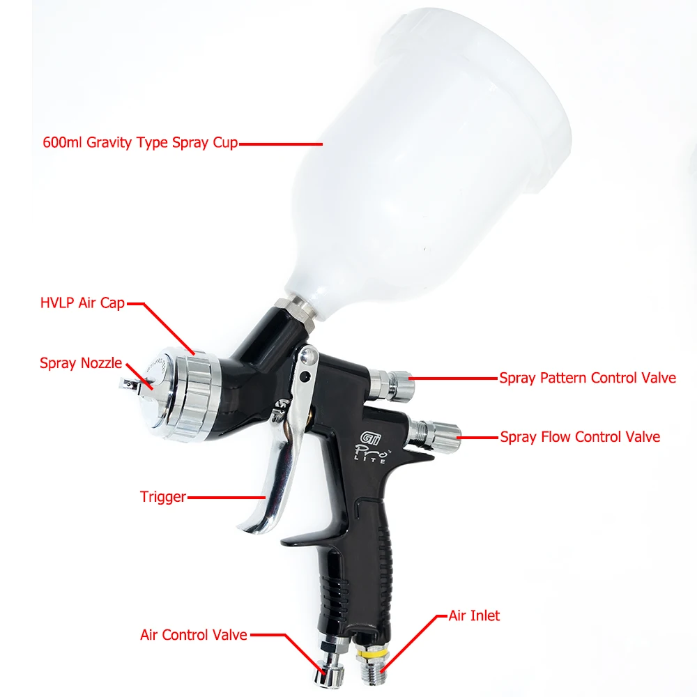 Высококачественный пистолет-распылитель для автомобилей GTI Pro 1 3/1 8 мм сопло