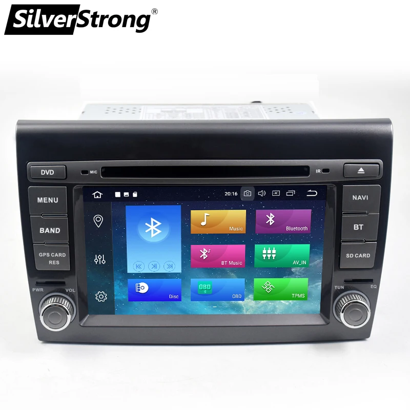 SilverStrong 2 Din Android9.0 4G 64G Автомобильный dvd-плеер 7 ''Авторадио gps навигация для Fiat Bravo 2007 2008 2009 2010 2011 2012