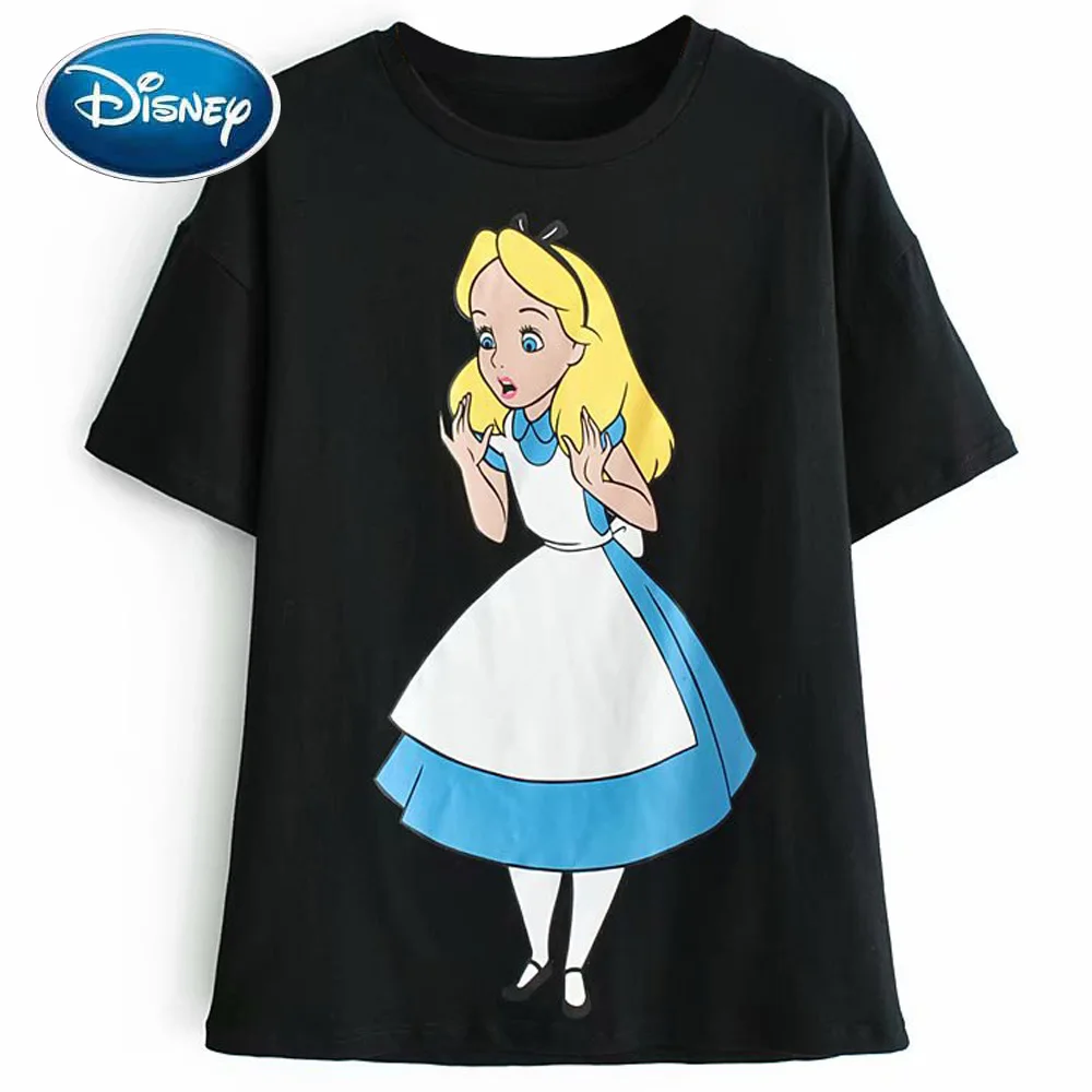 Женская футболка в стиле Харадзюку с принтом из мультфильма Алиса стране чудес