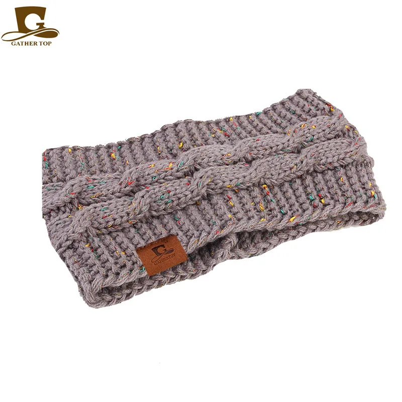 Осень-зима новинка плетеная повязка на голову теплые наушники шапка с отверстием