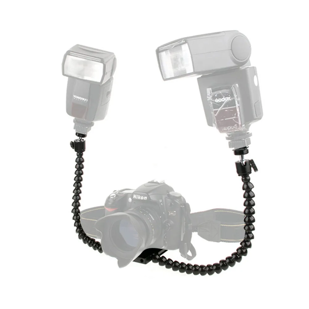 HDRIG Гибкий двойной магический Кронштейн для вспышки Горячий башмак держатель