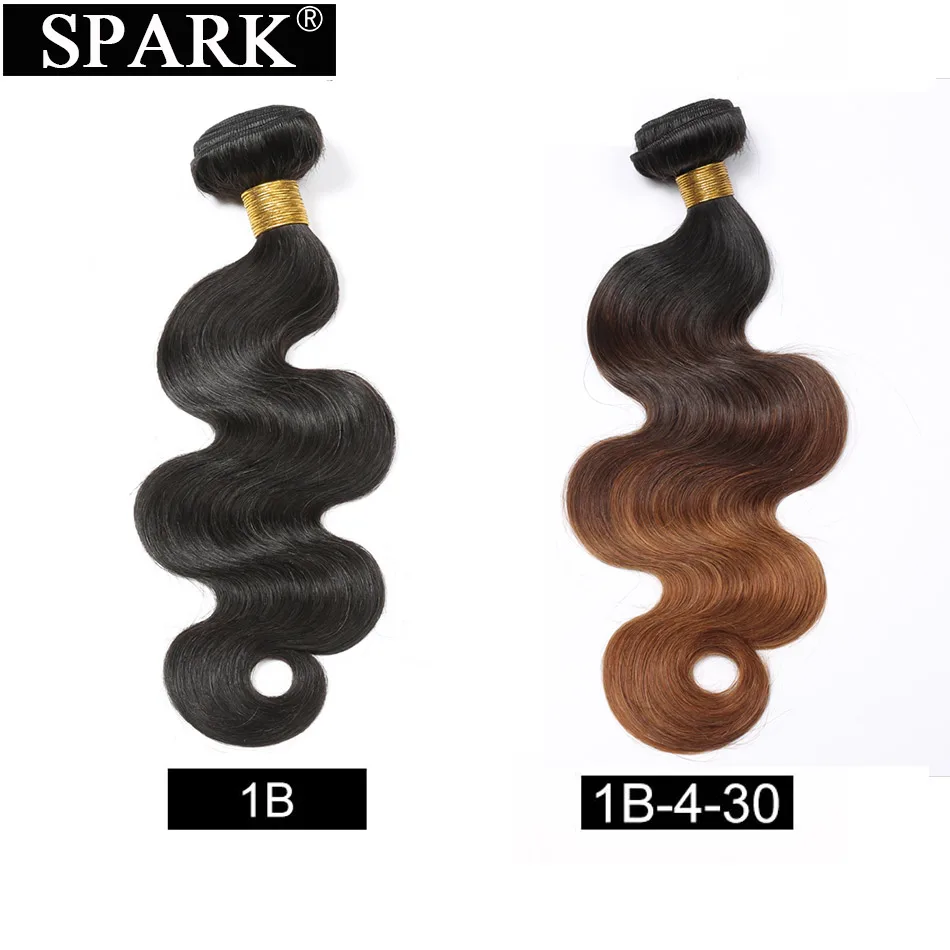 Spark человеческие волосы Омбре фронтальная пряди бразильские волнистые с