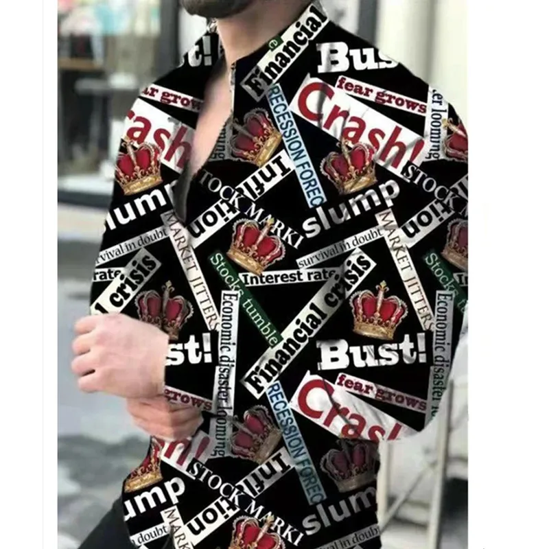 Luxury Men's Shirts Casual Slim Fit Long Sleeve Men Paisley Print Shirt Camisa Social Masculina  Prom Party Fashion Shirts
