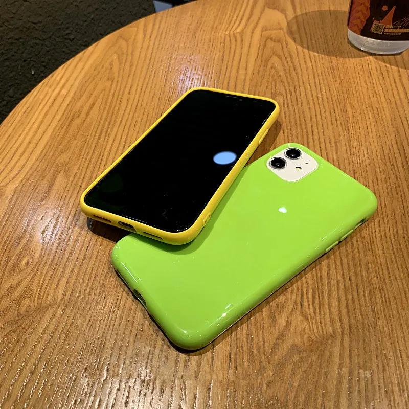 

Fashion Colorful Phone Cases For iPhone XR X XS Max 6 6S 7 8 Plus 11 Pro Max Candy Solid Color Soft TPU Bright Simple Back Cover