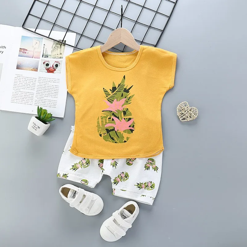 

Baby Boy Summer Clothes Kids Cartoon Short Sleeve Clothing Suit Girls T-shirt+pants Set Children Tracksuit Toddler Outfits 0-4y