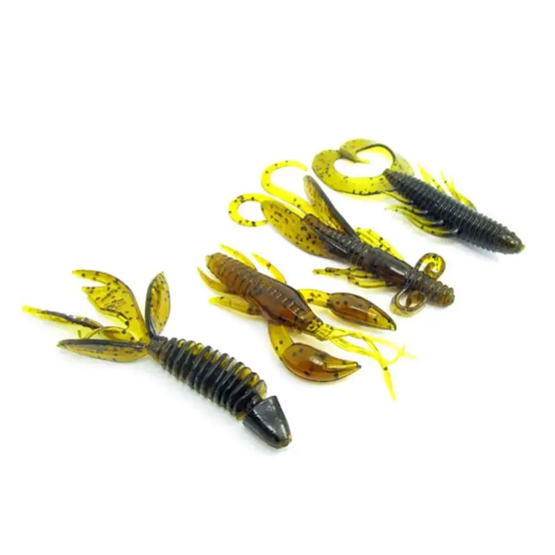 

4Pcs/Set Soft Worm Shrimp Lure Fish Swimbait Bait Jig Bait Bait Fake Shape Bass Shrimp Swivel Artificial Wobbler Tackle Fis G6R0