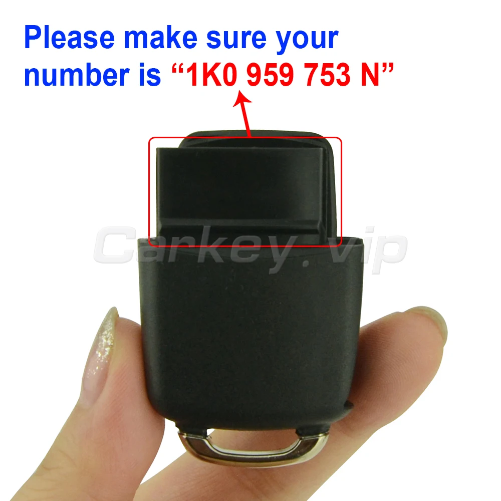 Remotekey 1KO 959 753 N 3 кнопки ID48 чип 434 МГц Автомобильный Дистанционный ключ HU66 для VW