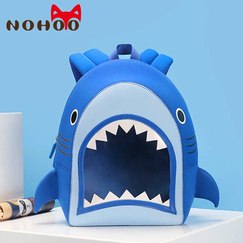 

NOHOO School Backpack 3D Cartoon Shark Children School Bags Kids Toddler Waterproof Backpack for Girls Boys Bookbag