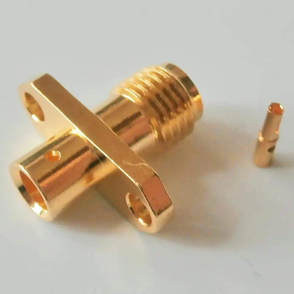 10X Pcs RF Connector SMA Female Rhombic Solder for semi-rigid RG402 0.141&quot cable With 2 Hole Flange Chassis Panel Mount deck |