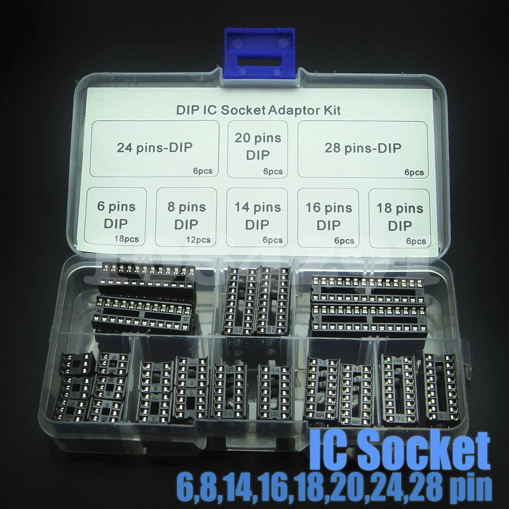 66 шт. 6 8 14 16 18 20 24 28 контактов DIP IC розетки адаптер паяльный Тип Комплект розеток