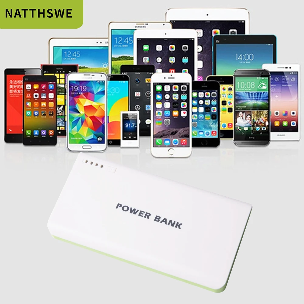 NATTHSWE 20000 mAh High Capacity Power Bank Portable External Battery Fast Charging for Mobile Phones with Dual USB Ports | Мобильные