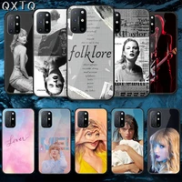 folklore taylors singer tempered glass mobile phone bag case cover for oneplus oppo realme find x2 3 6 7 8 9 t pro nord gt neo