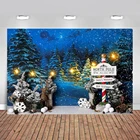 Рождественский фон для фотосъемки с изображением зимы снега ночных ламп Рождественская елка с оленями детский фон для фотосессии с изображением масляных рисунков фотозонт
