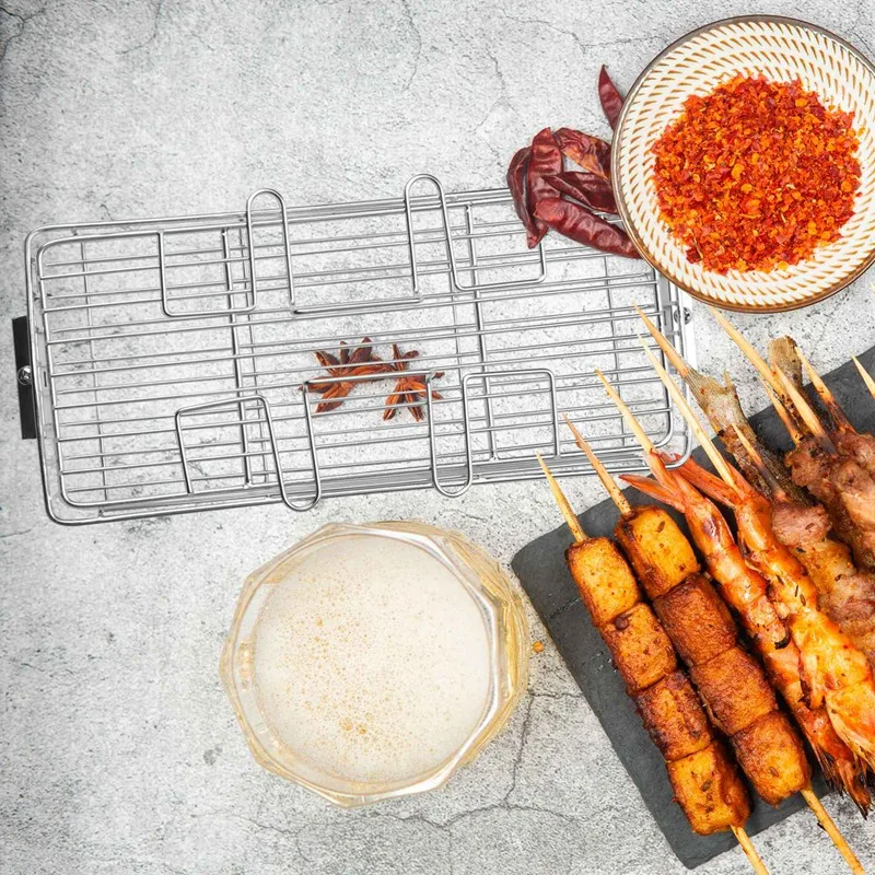 Кухонный гриль из нержавеющей стали поворотная полка для приготовления жаровня